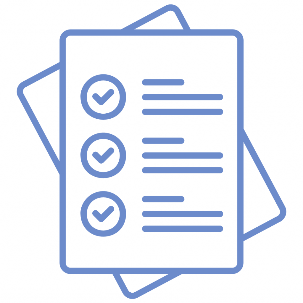 A document with three checked items on a list