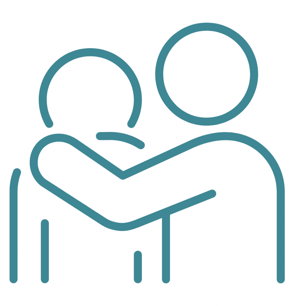 Two people hugging. This image represents a gesture of affection, support, or friendship. It often symbolizes comfort, closeness, or empathy.