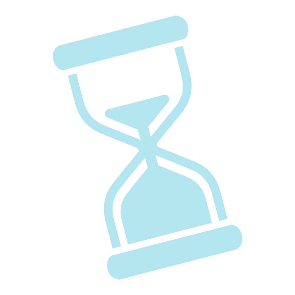 An hourglass. It's a symbol representing time, particularly the passage of time or a limited amount of time. The sand flowing through the hourglass signifies the irreversible nature of time.