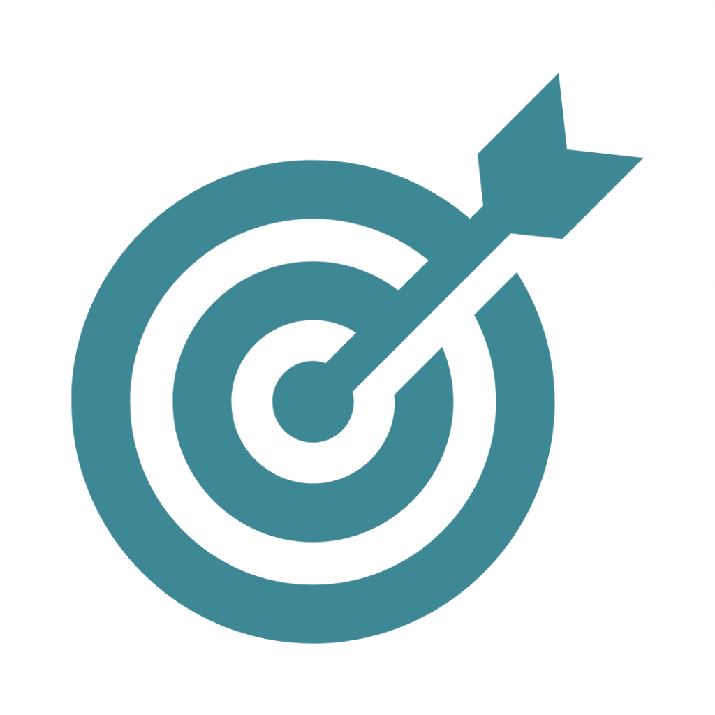 Blue target with an arrow hitting the center