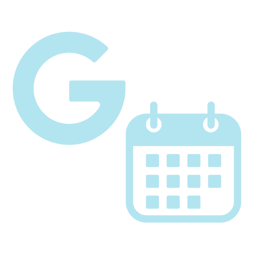Google logo next to a calendar icon, representing Google Calendar
