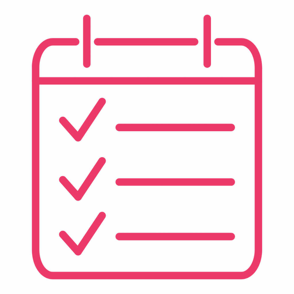 Calendar icon with checkmarks indicating completed tasks