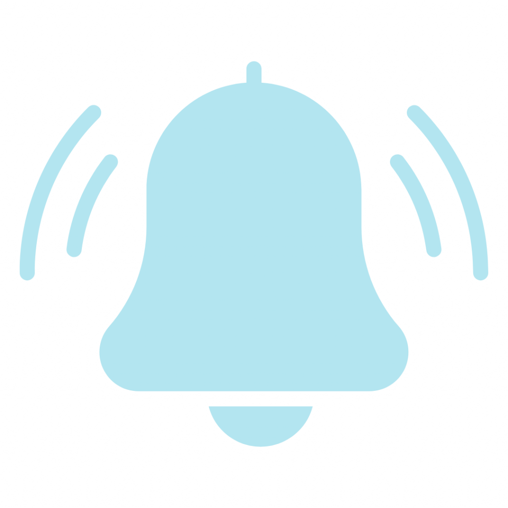 Bell with sound waves, indicating a notification