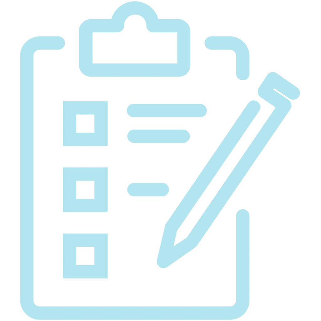 A clipboard with a checklist and a pencil.
