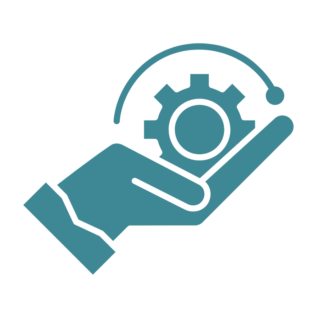 Teal graphic representing accommodations or support.